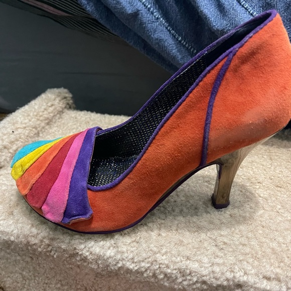 Irregular Choice Royal Marriage orange suede heels, size 37 , UK 4, US 6. - Picture 4 of 4